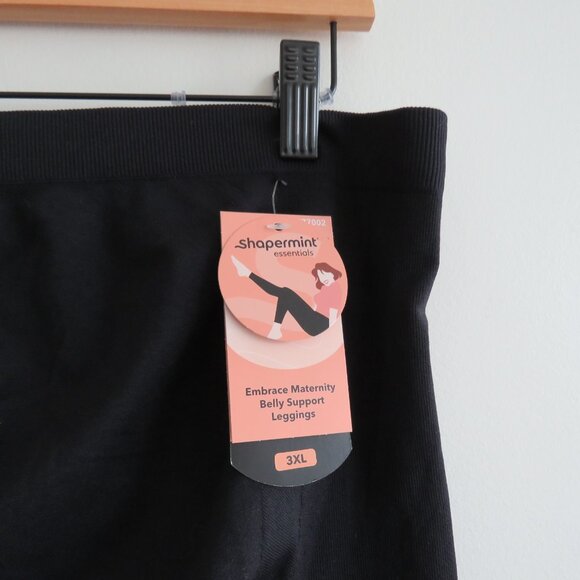 SHAPERMINT Essentials Embrace Maternity Belly Support Leggings Black 3XL NWT - Picture 4 of 12